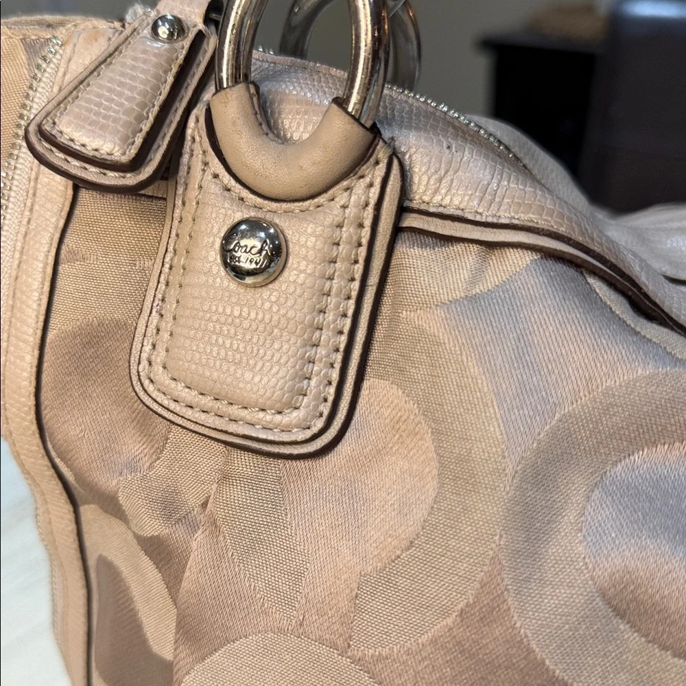 Coach Tan Opt Art Signature Shoulder Bag